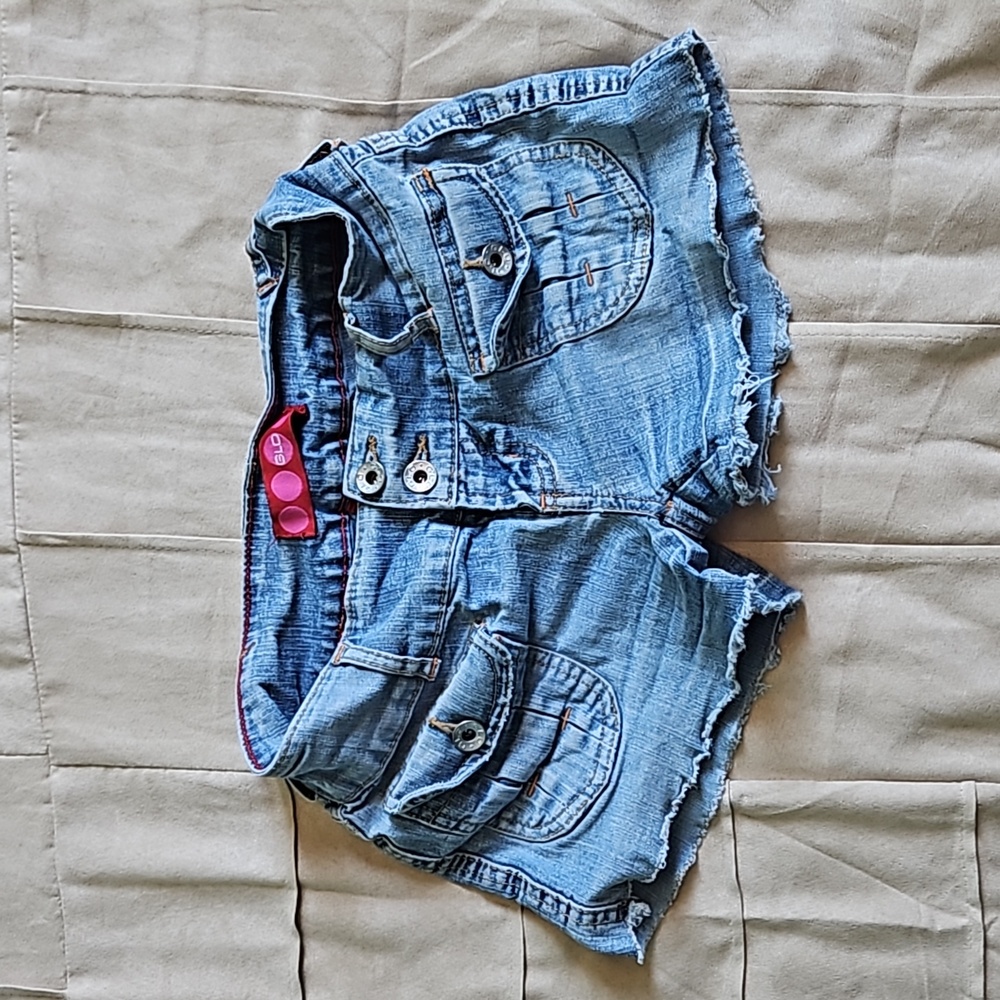 Glo Stretch Denim Booty Shorts size 0